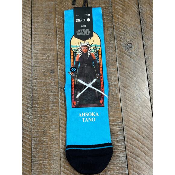 Stance Adult Blue Crew Polyester Cushion Star Wars Ahsoka Tano Casual Socks Sz M - Picture 1 of 6